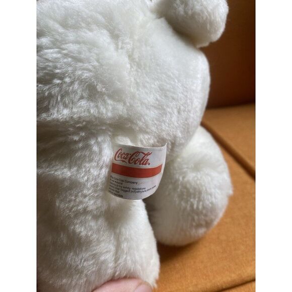 Coca-Cola White Polar Bear Plush Toy Teddy Bear W/ Scarf 10 Inches 2019 - Picture 7 of 9